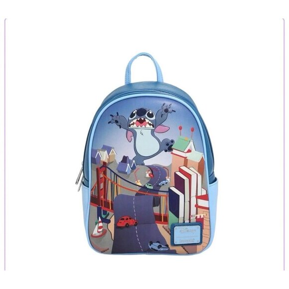 NWT Loungefly Disney Stitch Badness Terror San Francisco Backpack HTF main image 9